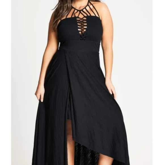 Black Maxi Halter Dress - Picture 6 of 6